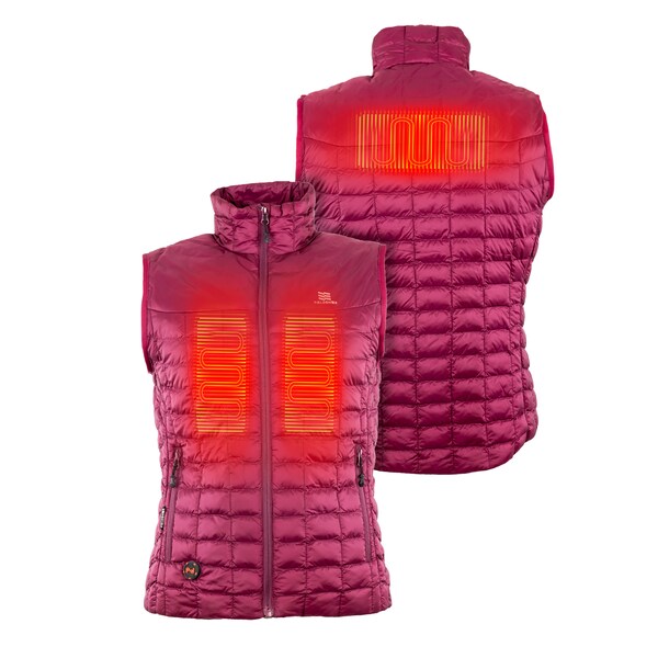 Mobile Warming Women's Burgundy Heated Vest, XL, 7.4V MWWV04310520